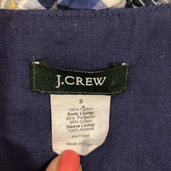 J.CREW Plaid Patchwork Blazer Cropped Button Front 3/4 Sleeves, Pockets Size 2 - Picture 7 of 8